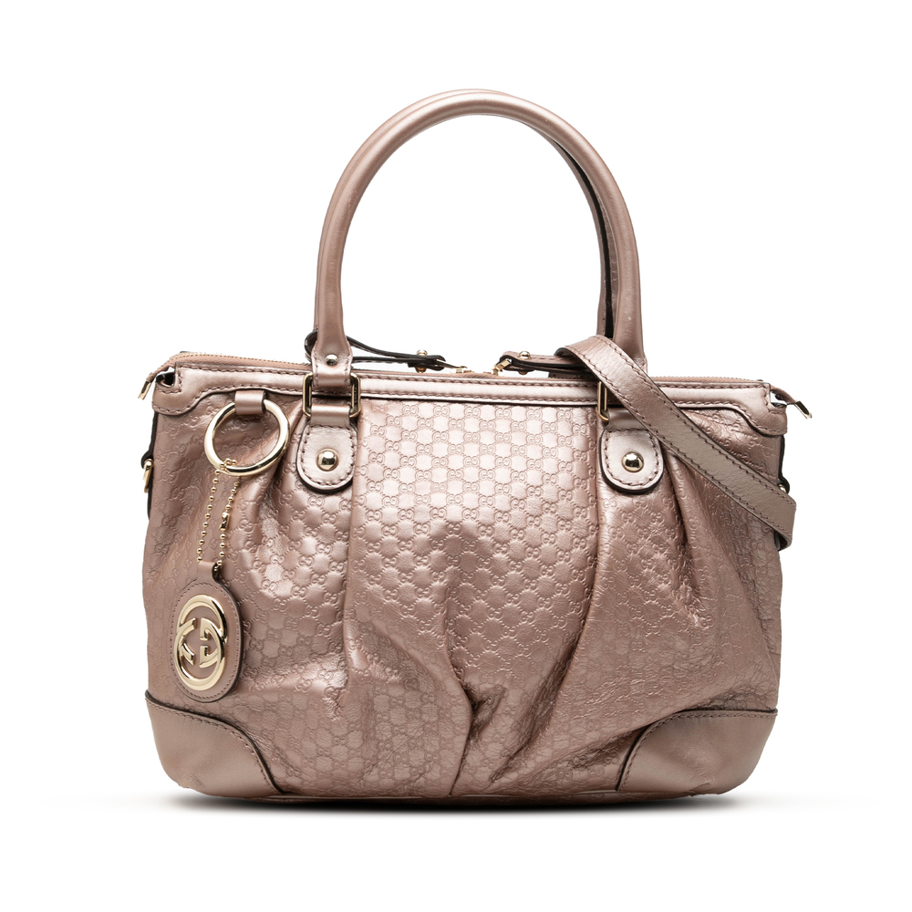 Pre-Loved Gucci Metallic Microguccissima Sukey Satchel